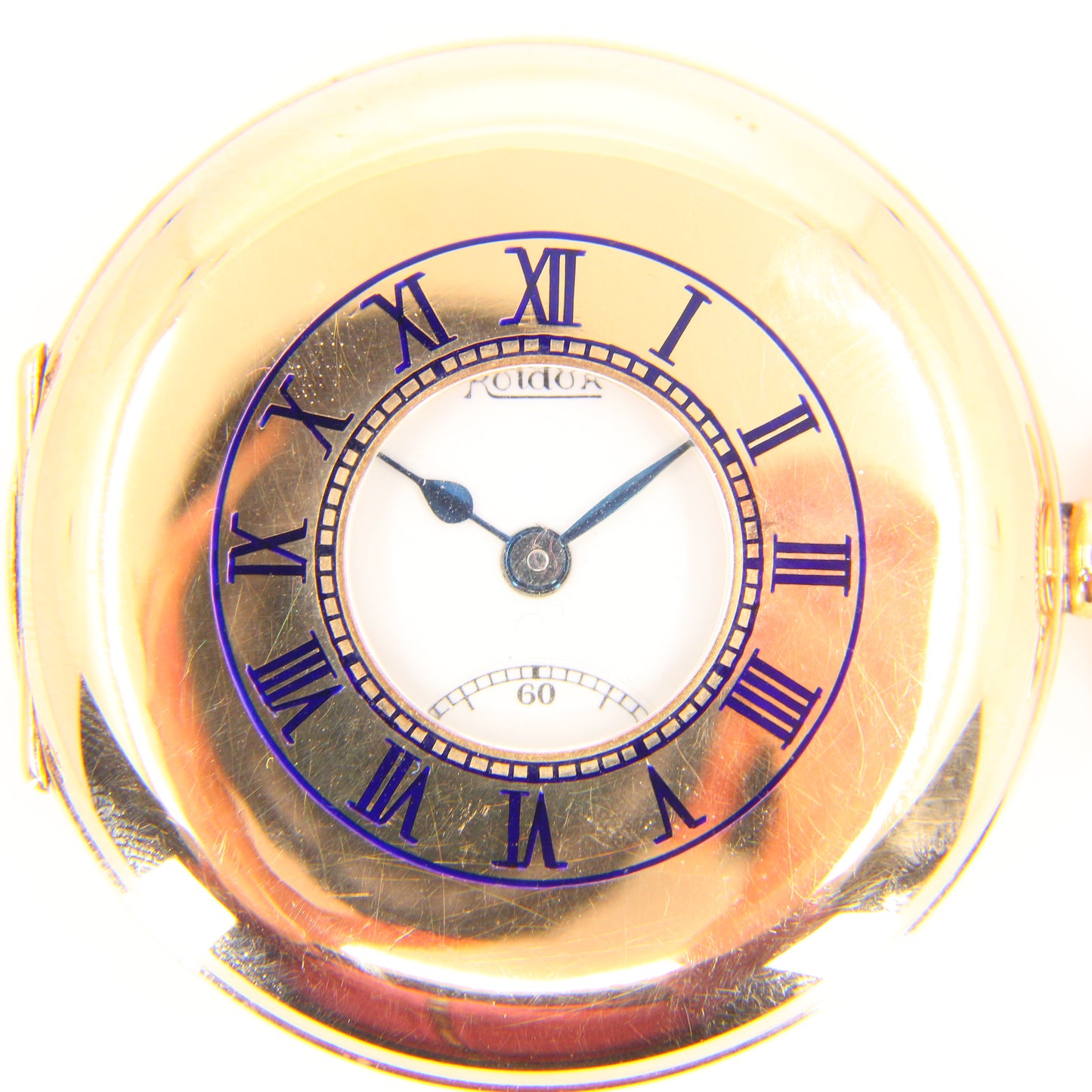 Vintage 9 Carat Half Hunter Pocket Watch Roldor 17 Jewel Hallmarked