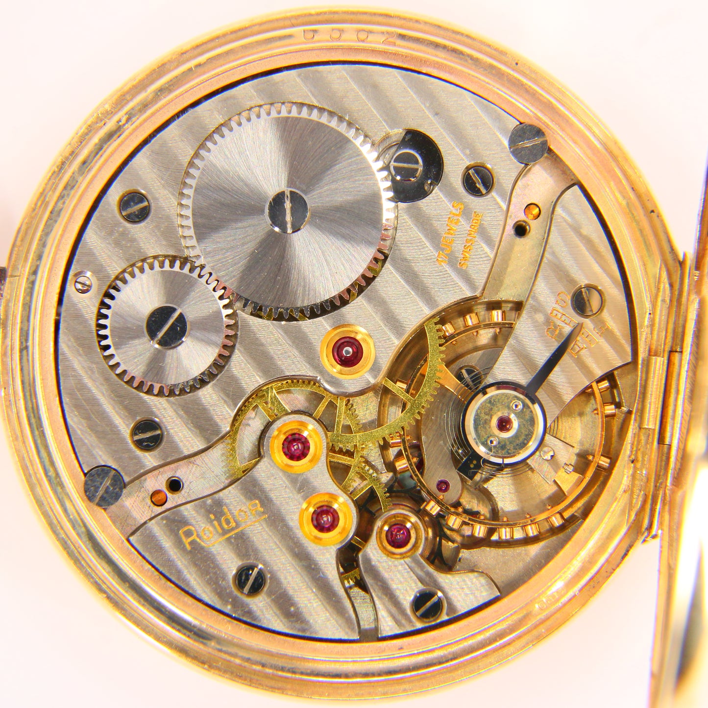 Vintage 9 Carat Half Hunter Pocket Watch Roldor 17 Jewel Hallmarked