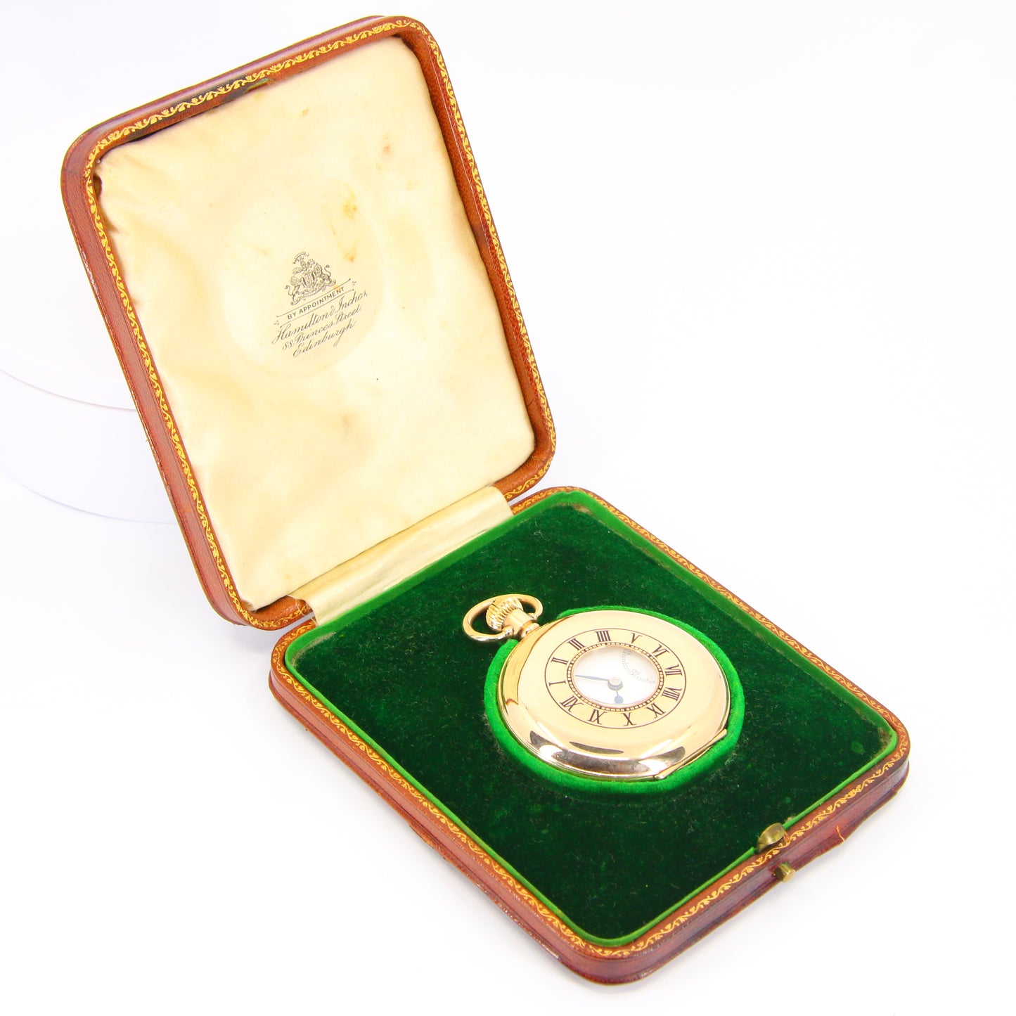 Vintage 9 Carat Half Hunter Pocket Watch Roldor 17 Jewel Hallmarked
