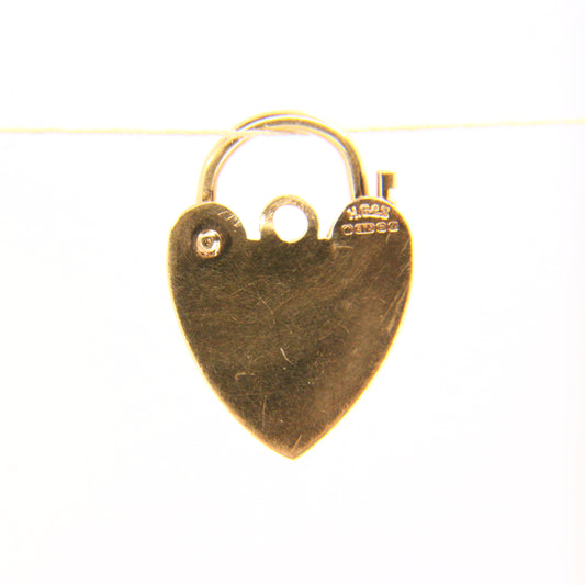 Vintage 9ct Gold Heart Lock Charm – Hallmarked Yellow Gold