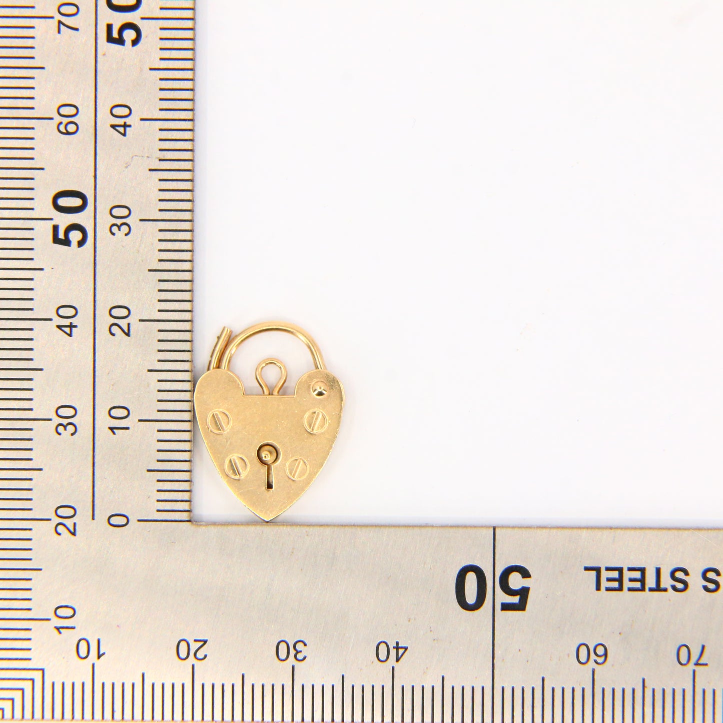 Vintage 9ct Gold Heart Padlock Charm – Hallmarked Solid Gold Gift