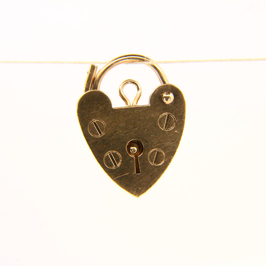 Vintage 9ct Gold Heart Padlock Charm – Hallmarked Solid Gold Gift