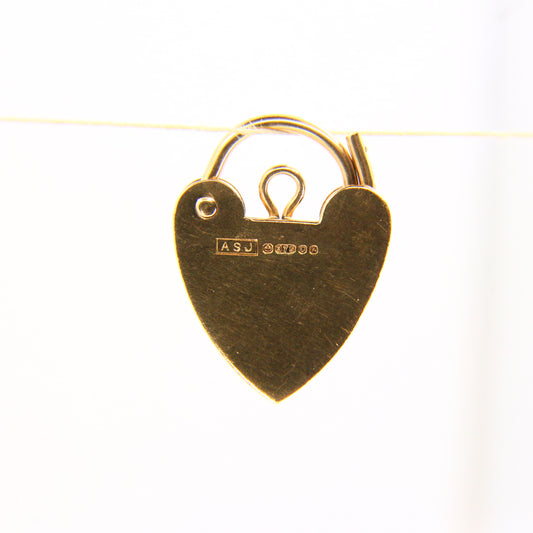 Vintage 9ct Gold Heart Padlock Charm – Hallmarked Solid Gold Gift