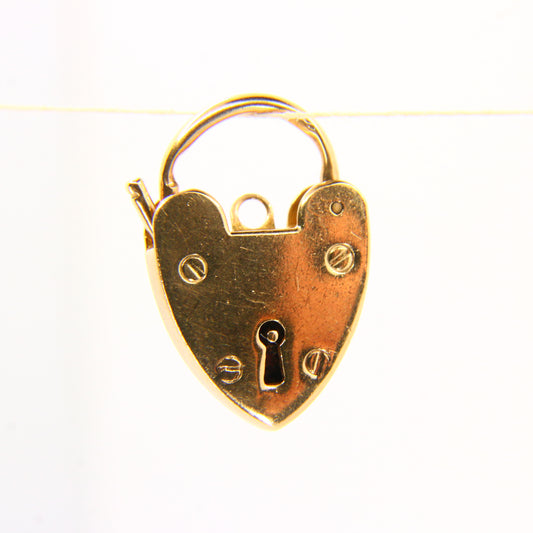 Vintage 9ct Gold Heart Padlock Charm –Georg Jensen Hallmarked Solid Gold Gift