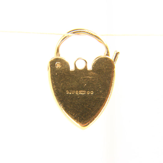 Vintage 9ct Gold Heart Padlock Charm –Georg Jensen Hallmarked Solid Gold Gift