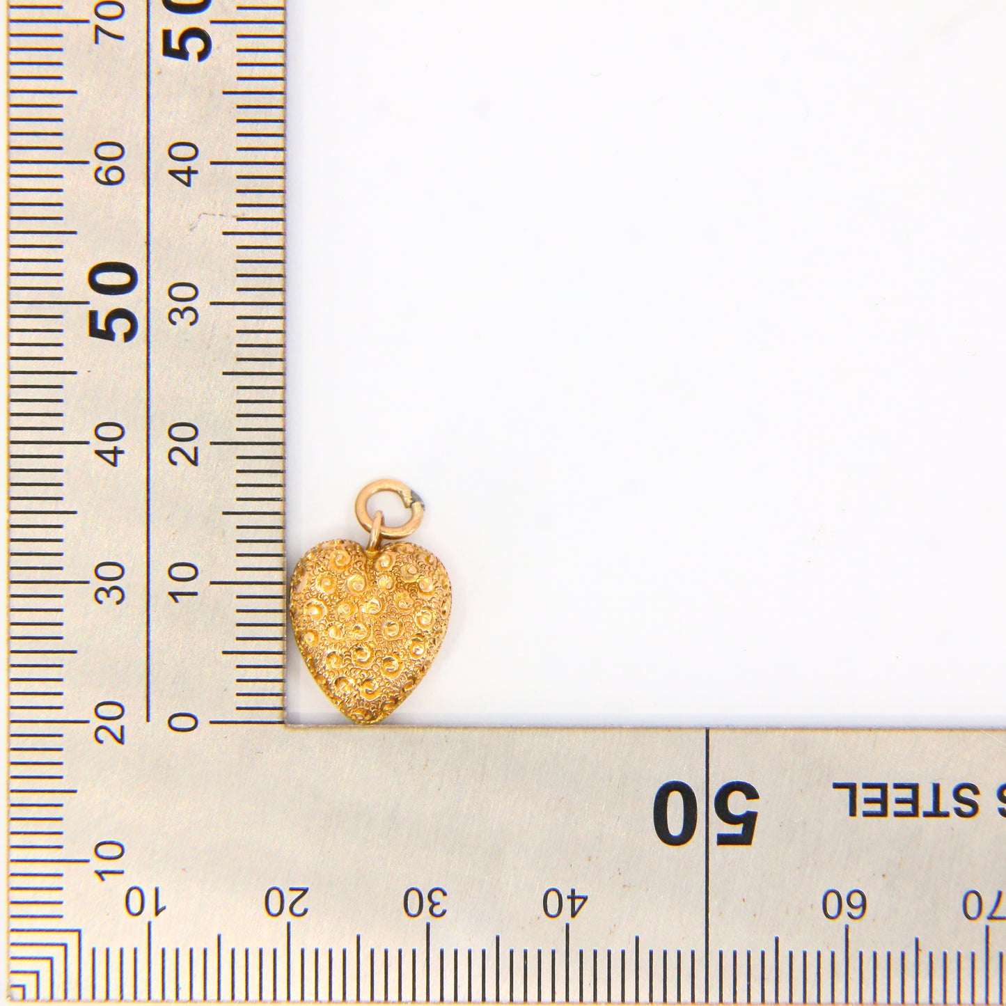 Vintage 9ct Gold Puff Heart Charm – Solid Gold Charm Gift