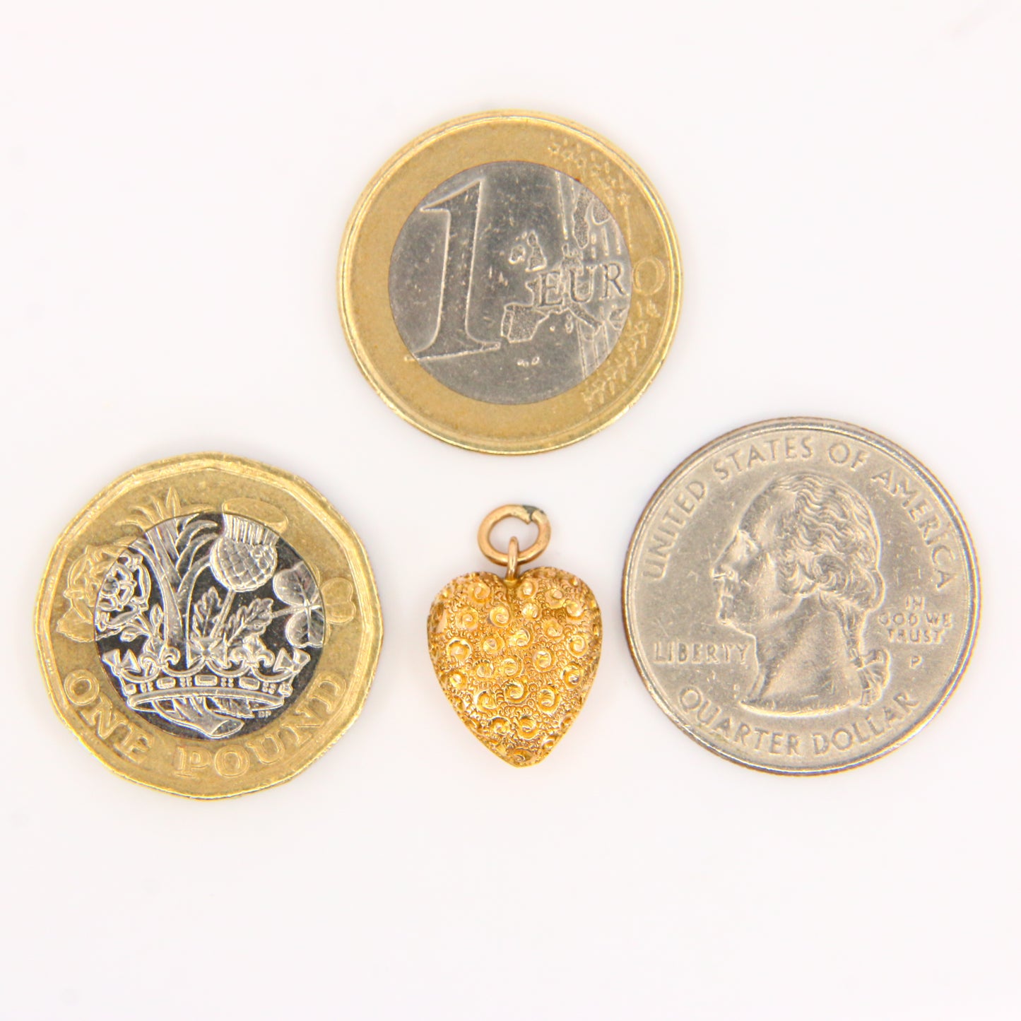 Vintage 9ct Gold Puff Heart Charm – Solid Gold Charm Gift