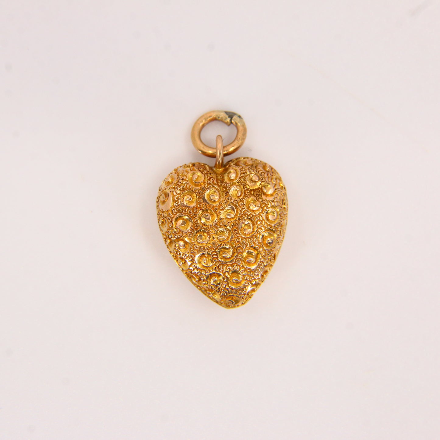 Vintage 9ct Gold Puff Heart Charm – Solid Gold Charm Gift