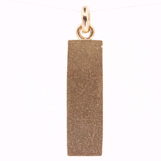 Vintage 9ct Hallmarked 1979 Yellow Gold Ingot Pendant Textured Bar Charm Gift