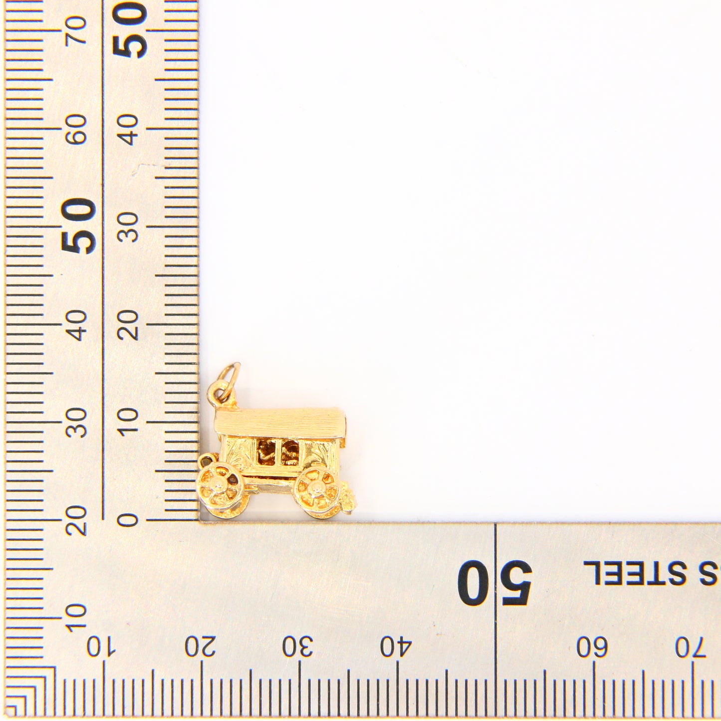 Vintage 9ct Opening Charm Fortune Teller Hallmarked Yellow Gold Gypsy Waggon Pendant