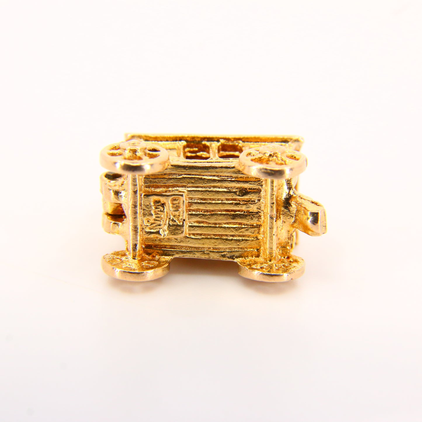 Vintage 9ct Opening Charm Fortune Teller Hallmarked Yellow Gold Gypsy Waggon Pendant