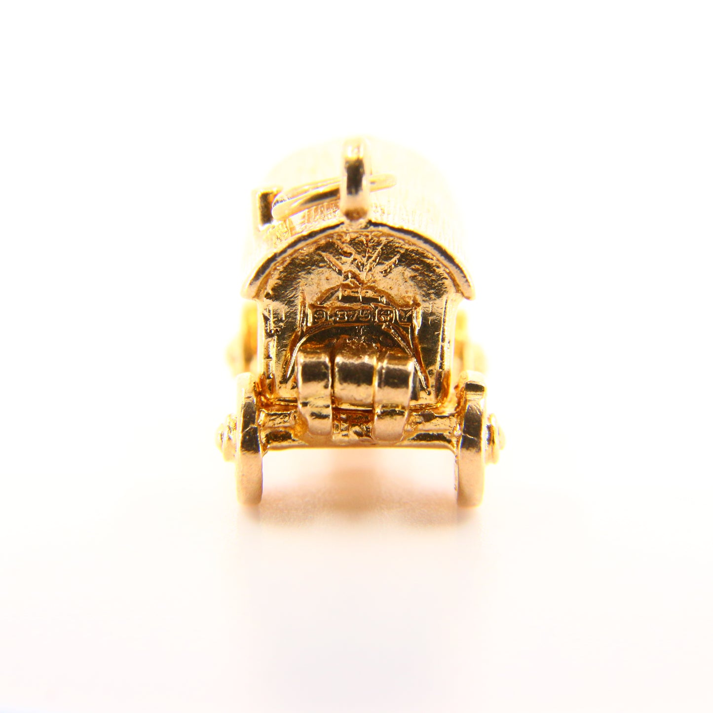 Vintage 9ct Opening Charm Fortune Teller Hallmarked Yellow Gold Gypsy Waggon Pendant