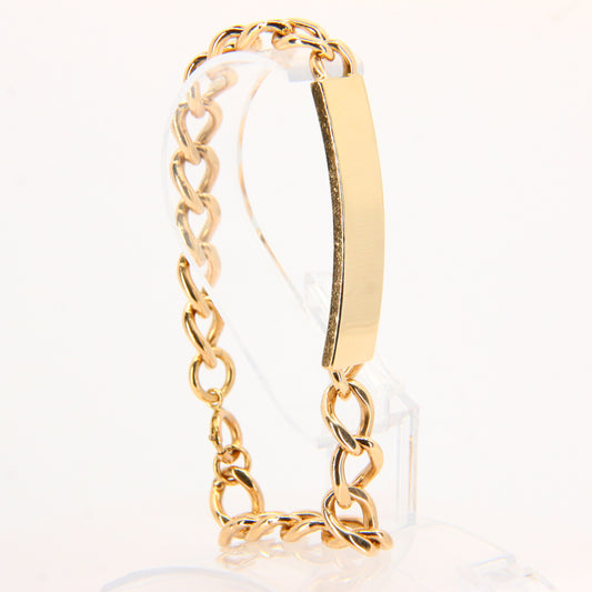Vintage 9ct Gold I.D. Bracelet 8.5" – Hallmarked Yellow Gold Chain