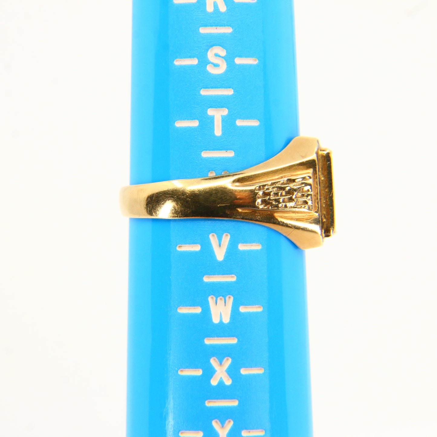 Vintage 9ct Gold Masonic Ring – Blue Enamel – UK T½ – Hallmarked Solid Gold