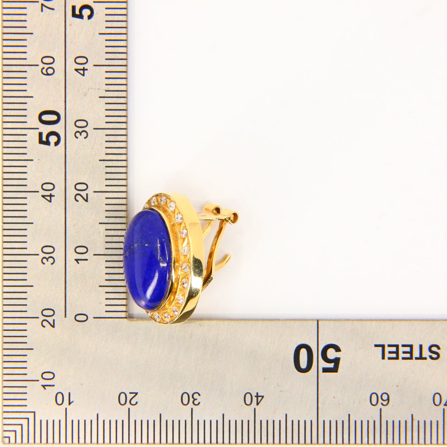Vintage 18ct Lapis & CZ Earrings – Orintio Joyeros – Gold Earrings Boxed Gift