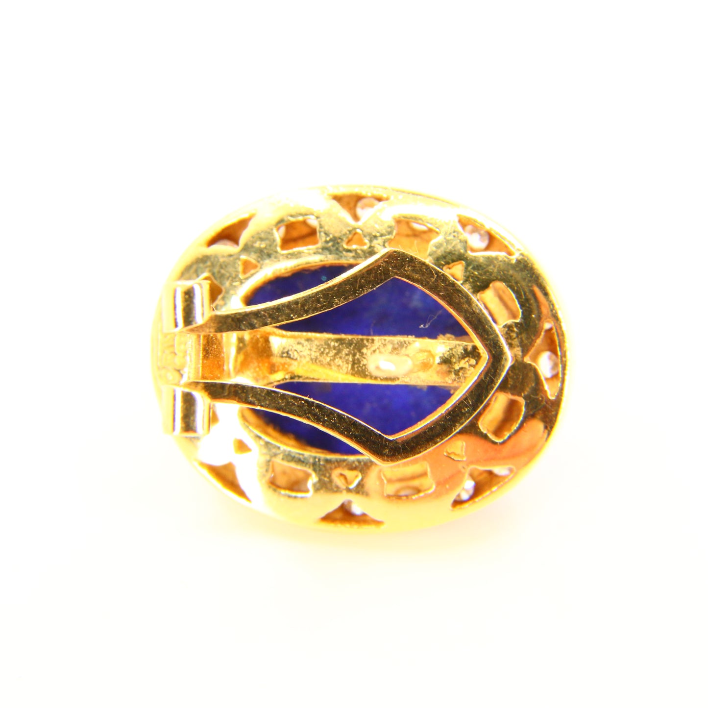 Vintage 18ct Lapis & CZ Earrings – Orintio Joyeros – Gold Earrings Boxed Gift