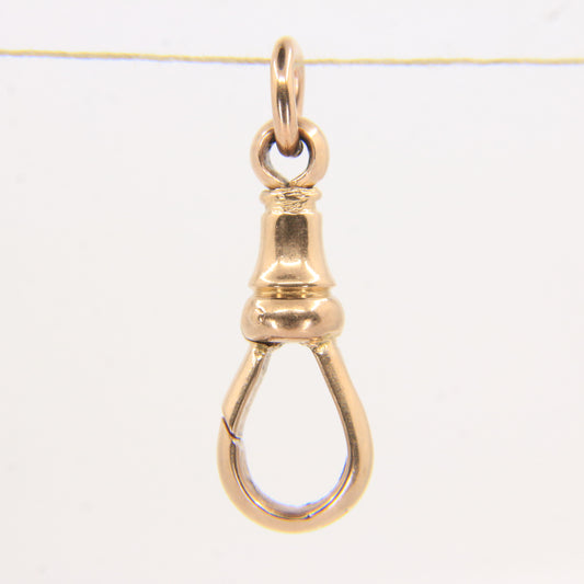 Antique 9ct Hallmarked Rose Gold Dog Clip Albert Jewellery Findings Pendant Clasp