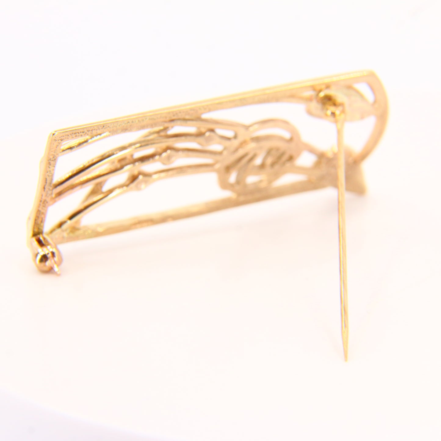 Vintage 9ct Charles Rennie Mackintosh Gold Brooch Hallmarked Yellow Gold Boxed
