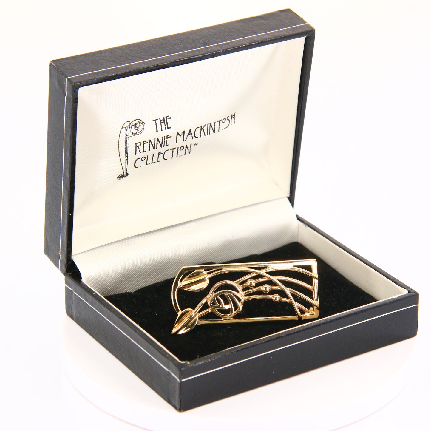 Vintage 9ct Charles Rennie Mackintosh Gold Brooch Hallmarked Yellow Gold Boxed