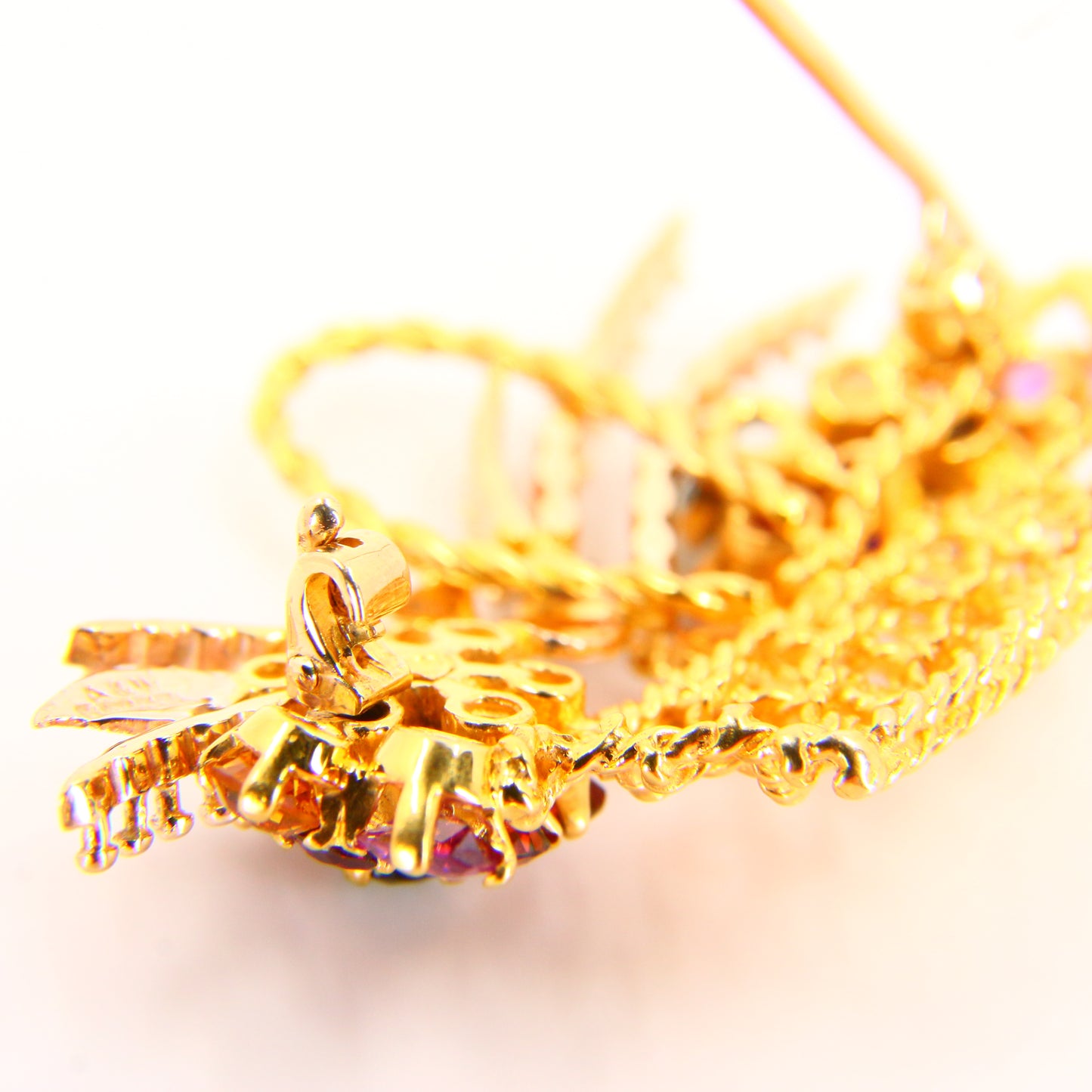 Vintage 9ct Gem Set Giardiniera Brooch Hallmarked Yellow Gold