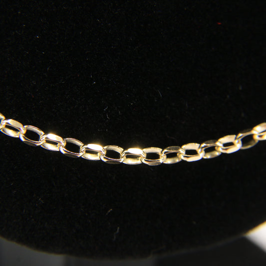 Vintage 9ct Hallmarked Gold 2mm Rolo Belcher Chain Necklace 26 Inch Boxed Gift