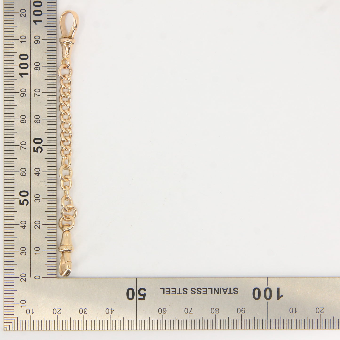 Antique 9ct Hallmarked Yellow Gold 4 Inch Albert Necklace Extender Dog Clip Ends