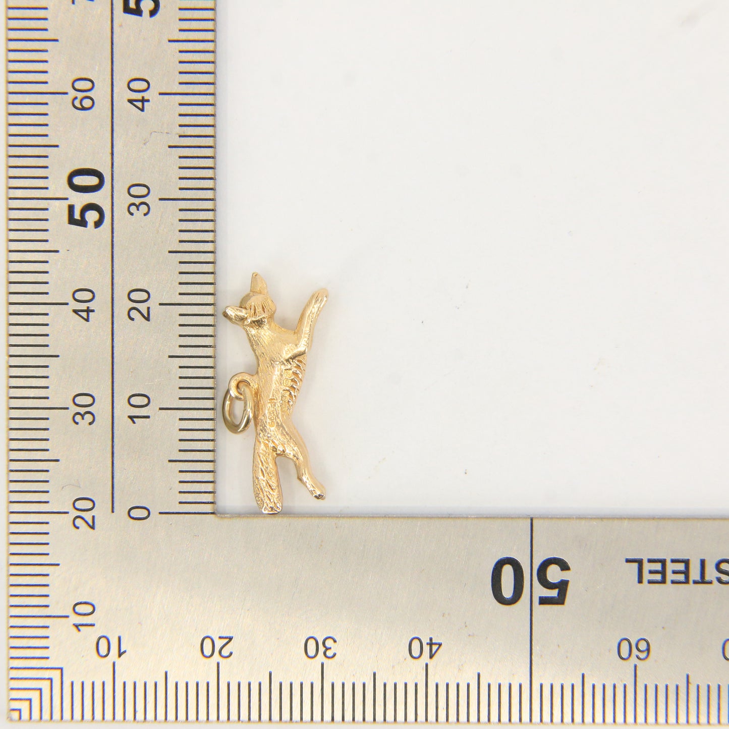 Vintage 9ct Hallmarked Gold Leaping Fox Pendant Charm Wildlife Animal Gift
