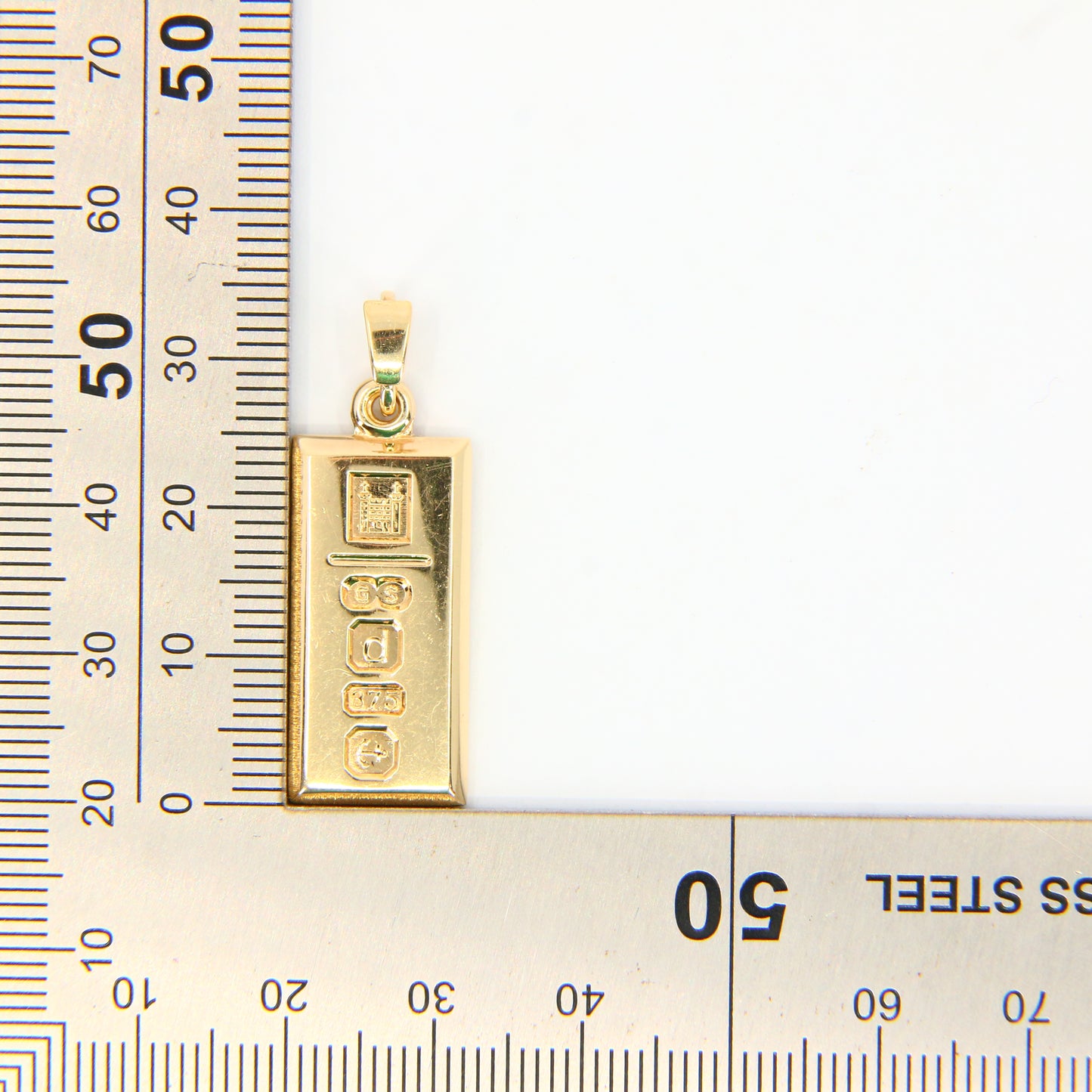 Vintage 9ct Gold Ingot Pendant Hallmarked Birmingham 2003 Limited Gift