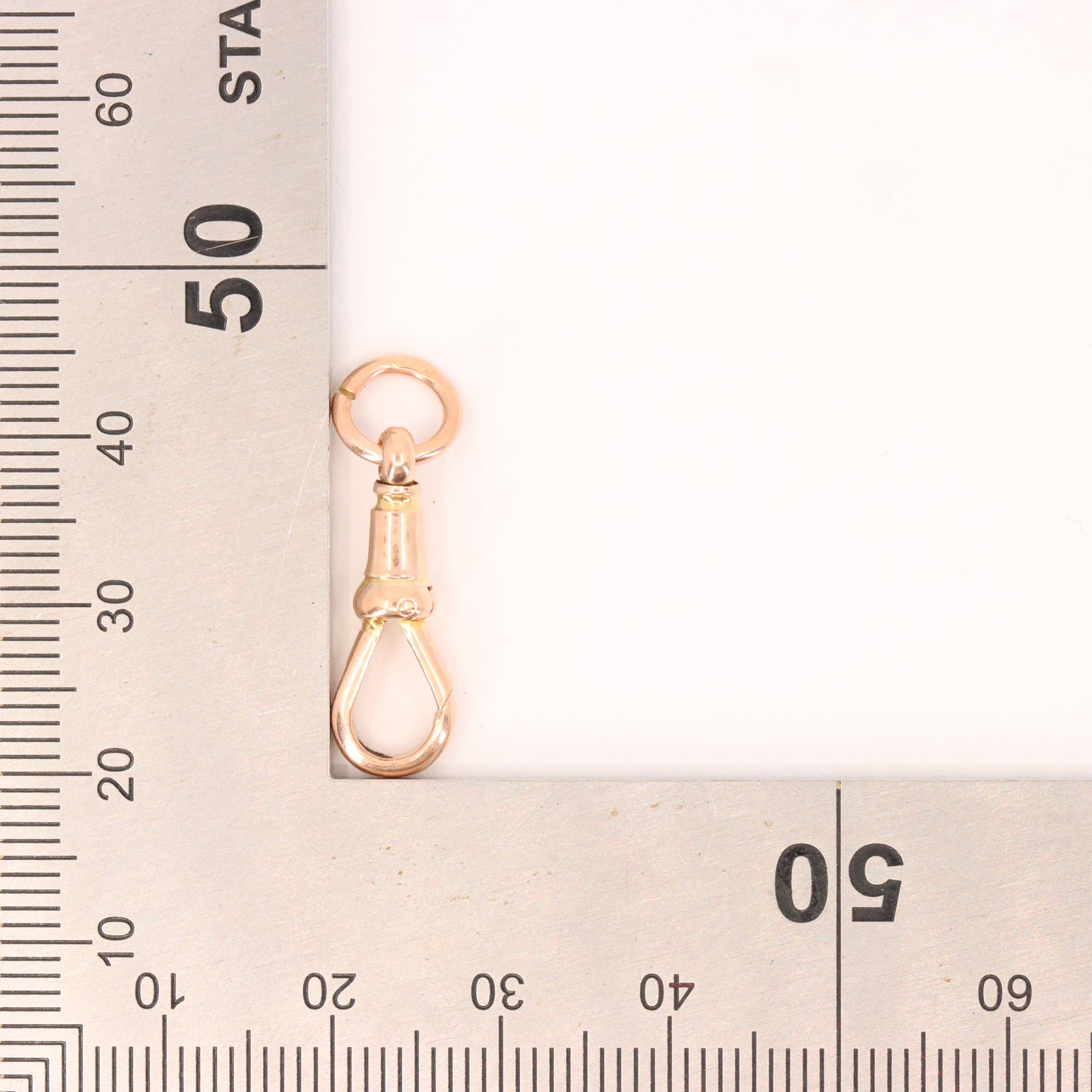 Antique 9ct Hallmarked Rose Gold Dog Clip Pendant Clasp Jewellery Finding Charm
