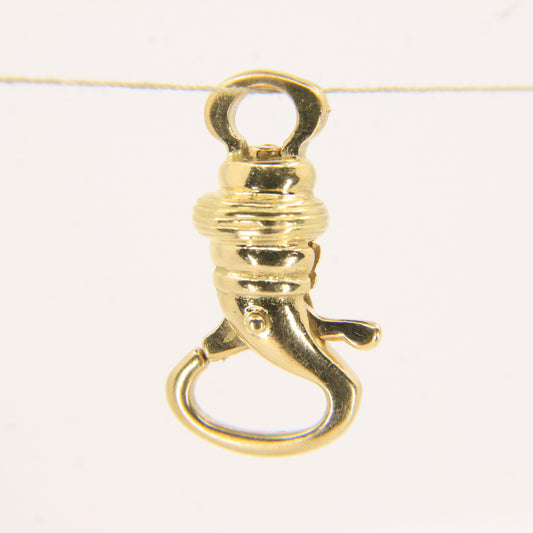 Vintage 18ct Yellow Gold Large Dog Clip Clasp Connector Solid Gold Pendant