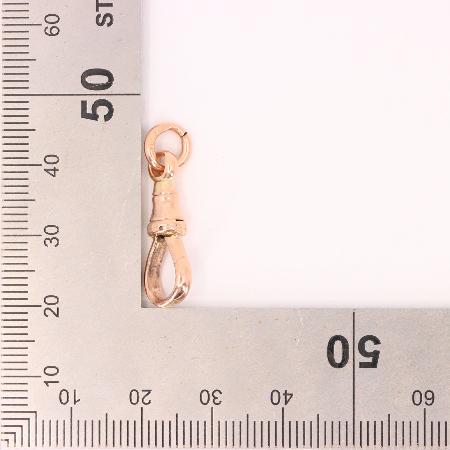 Antique 9ct Hallmarked Rose Gold Dog Clip Clasp Jewellery Finding Pendant