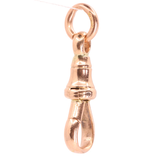 Antique 9ct Hallmarked Rose Gold Dog Clip Clasp Jewellery Finding Pendant