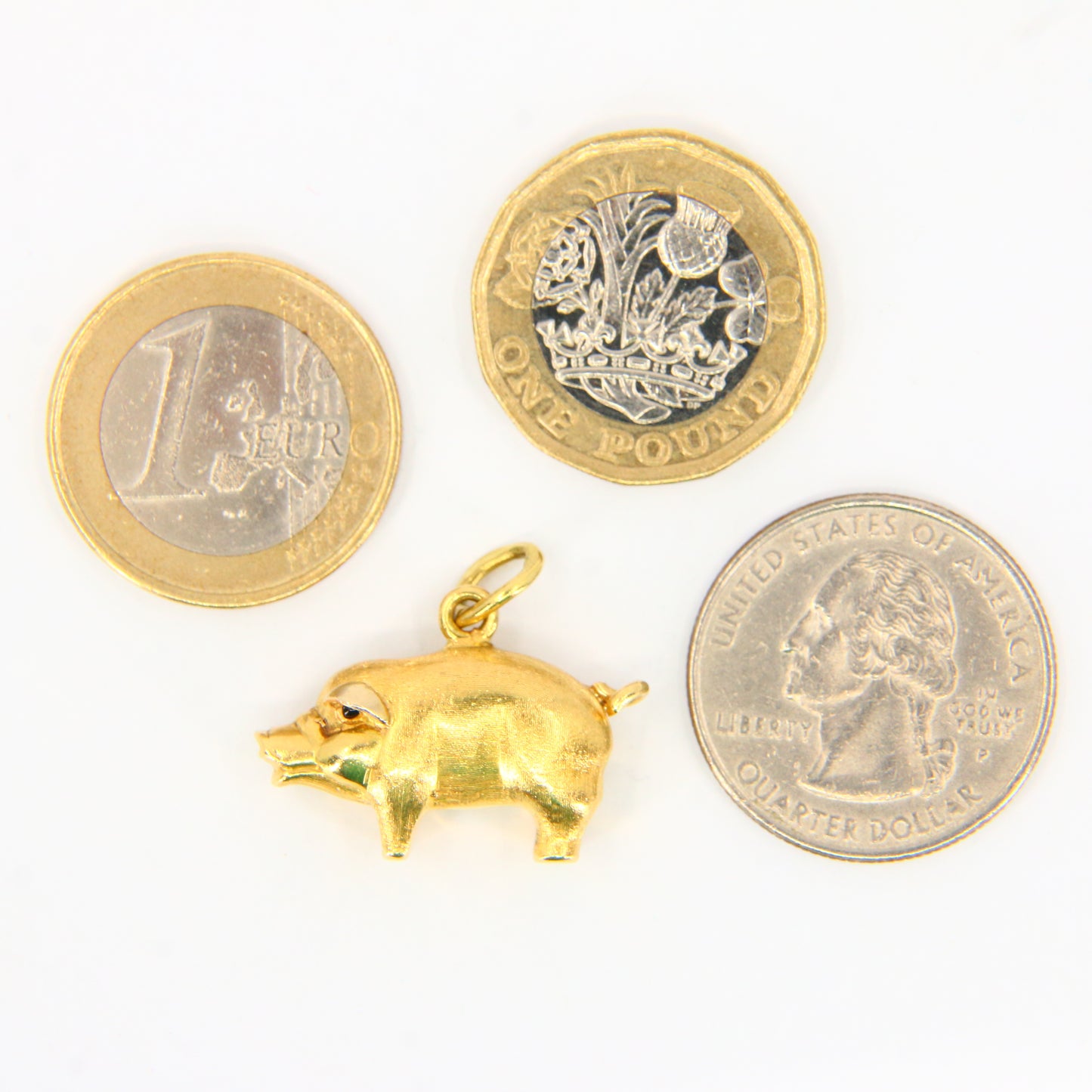 Vintage 18ct Yellow Gold Pig Charm Pendant 18 Carat Animal Gift