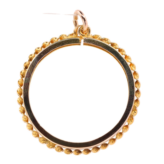 Vintage 9ct Yellow Gold Hallmarked Full Sovereign Coin Frame Display Pendant