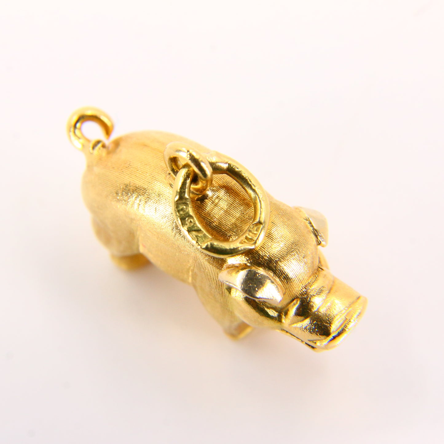 Vintage 18ct Yellow Gold Pig Charm Pendant 18 Carat Animal Gift