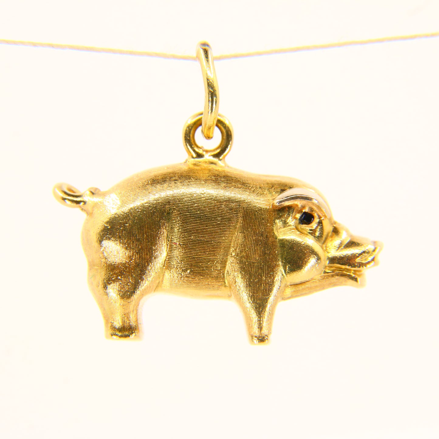 Vintage 18ct Yellow Gold Pig Charm Pendant 18 Carat Animal Gift