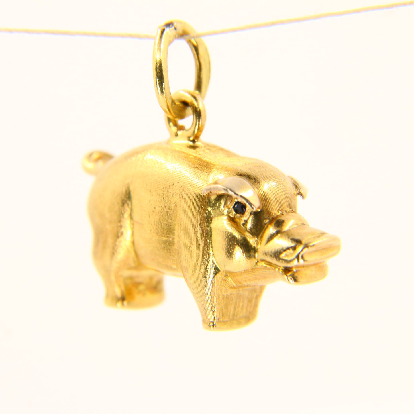 Vintage 18ct Yellow Gold Pig Charm Pendant 18 Carat Animal Gift
