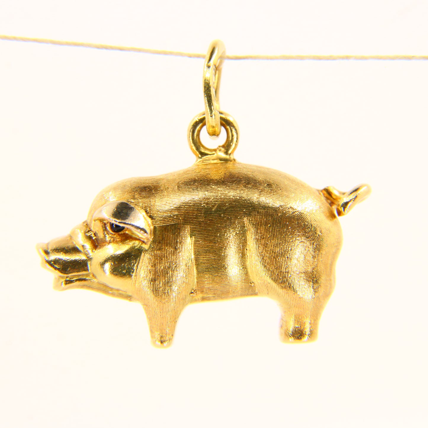 Vintage 18ct Yellow Gold Pig Charm Pendant 18 Carat Animal Gift