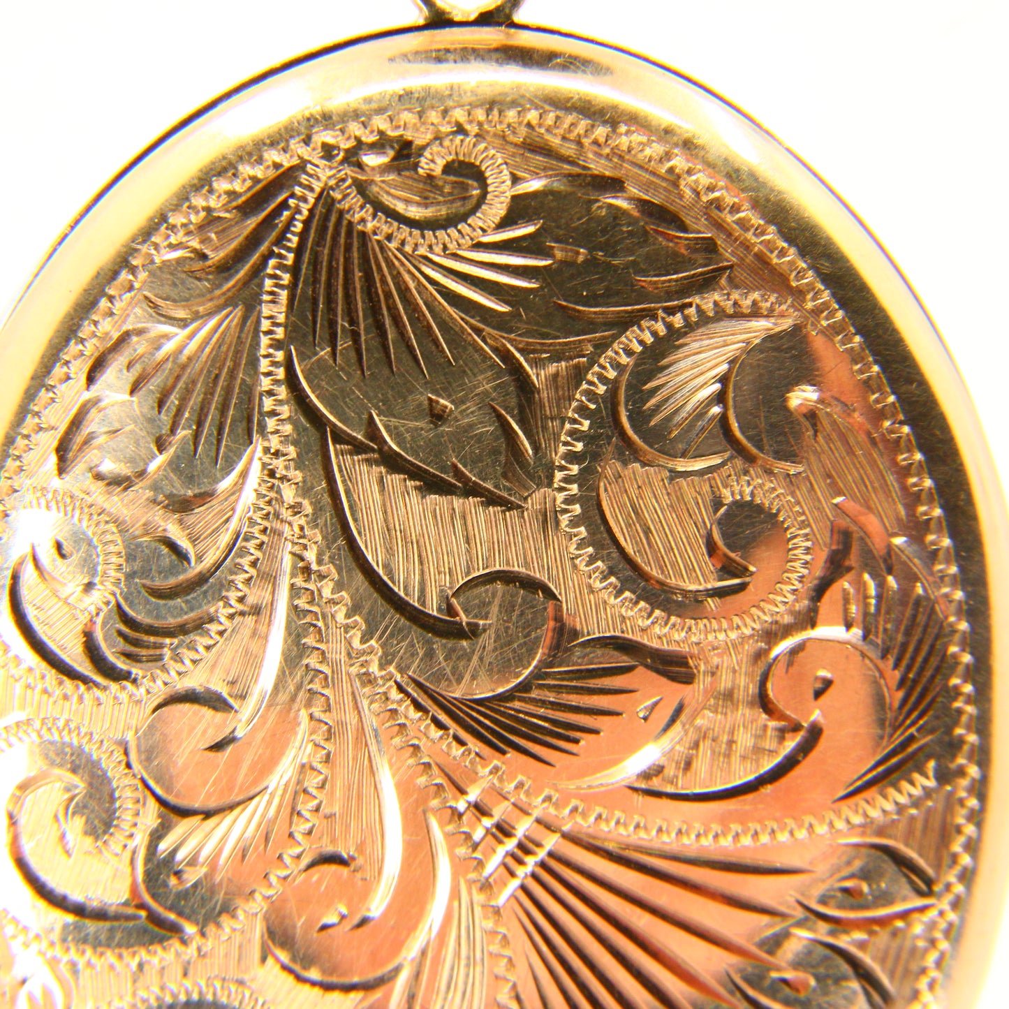 Vintage 9ct Large 2 Photo Locket Pendant Floral Engraved Hallmarked Gold Charm