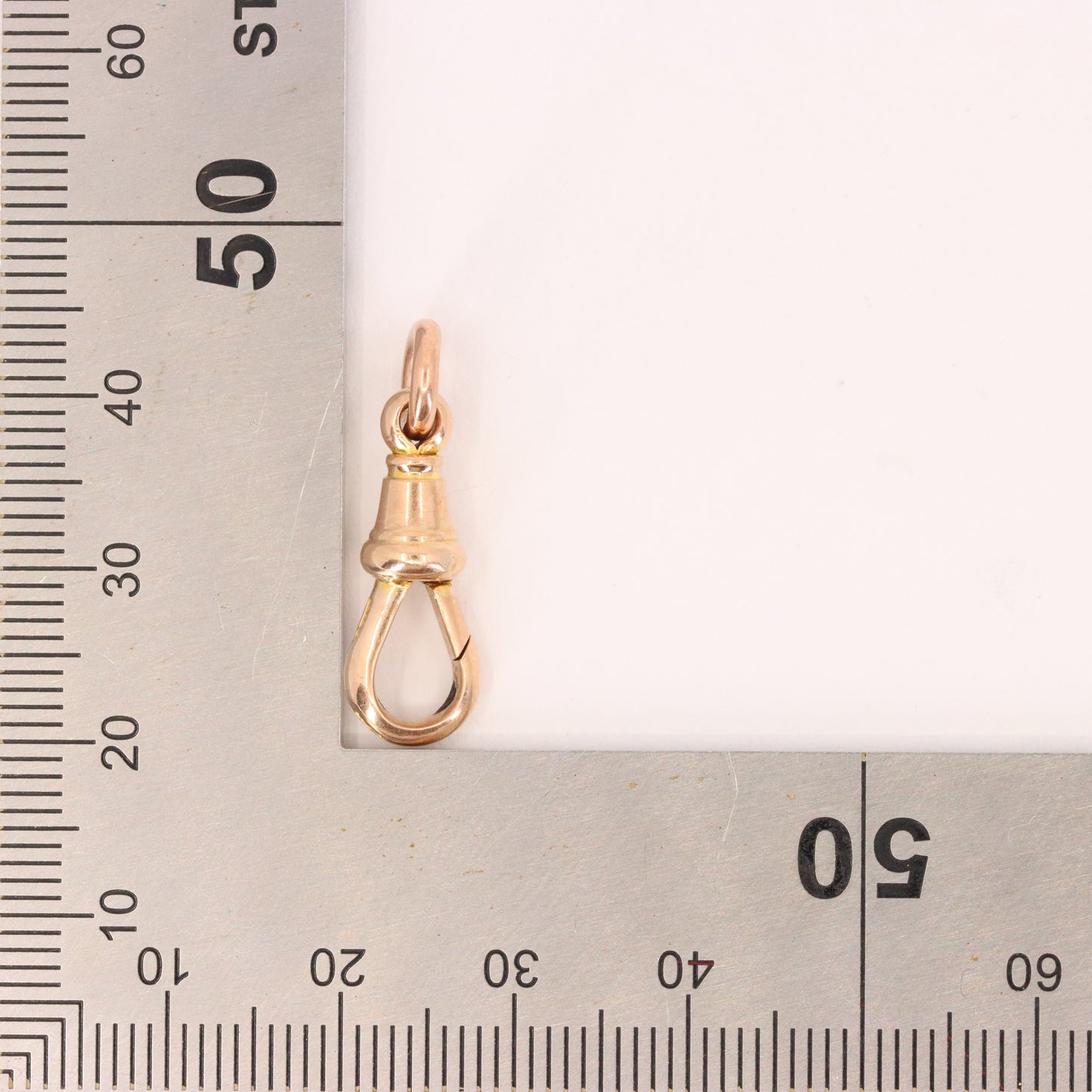 Antique 9ct Hallmarked Rose Gold Dog Clip Clasp Jewellery Finding Pendant Clip