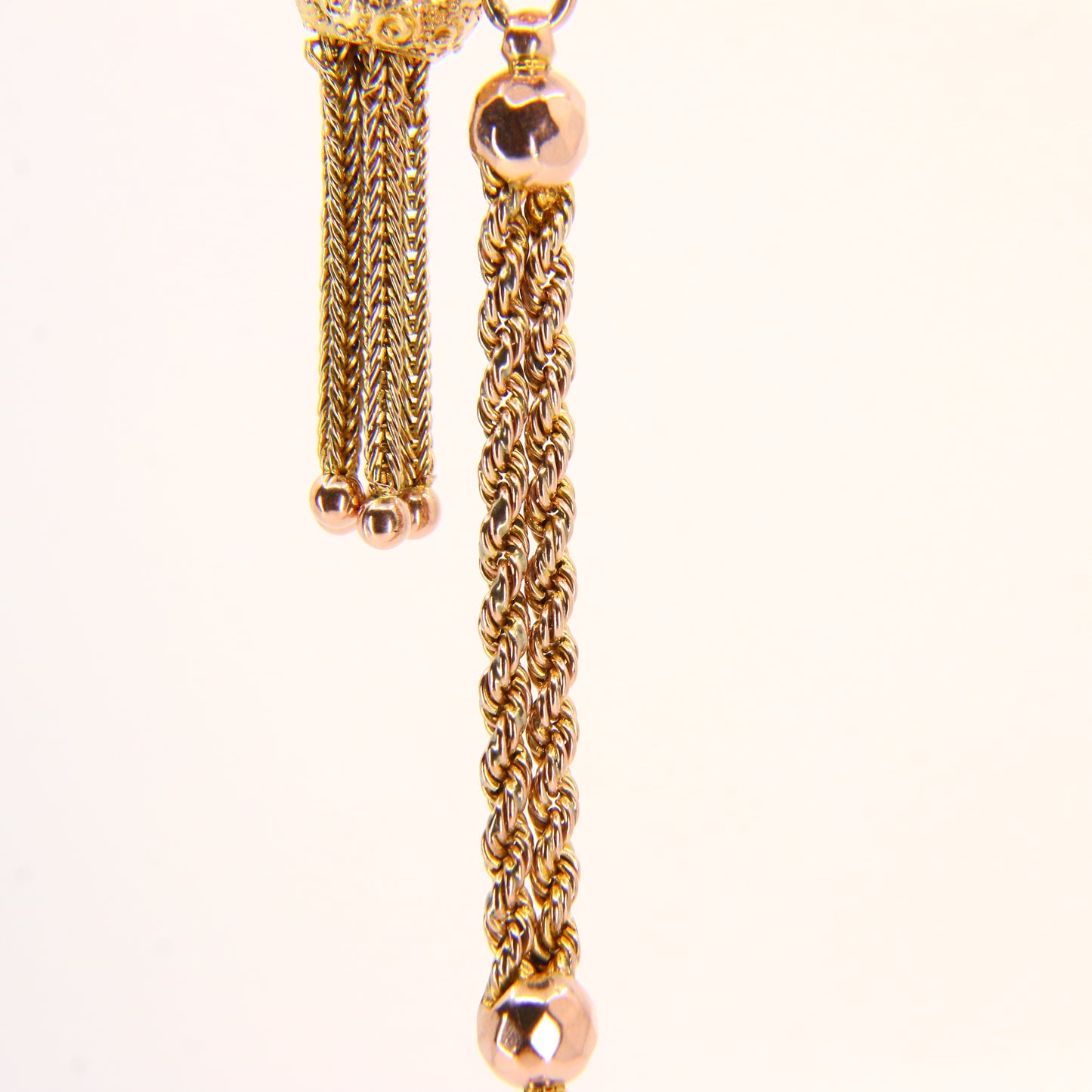 Antique 9ct Gold Albertina Chain 9" with T Bar & Tassel Victorian Bracelet