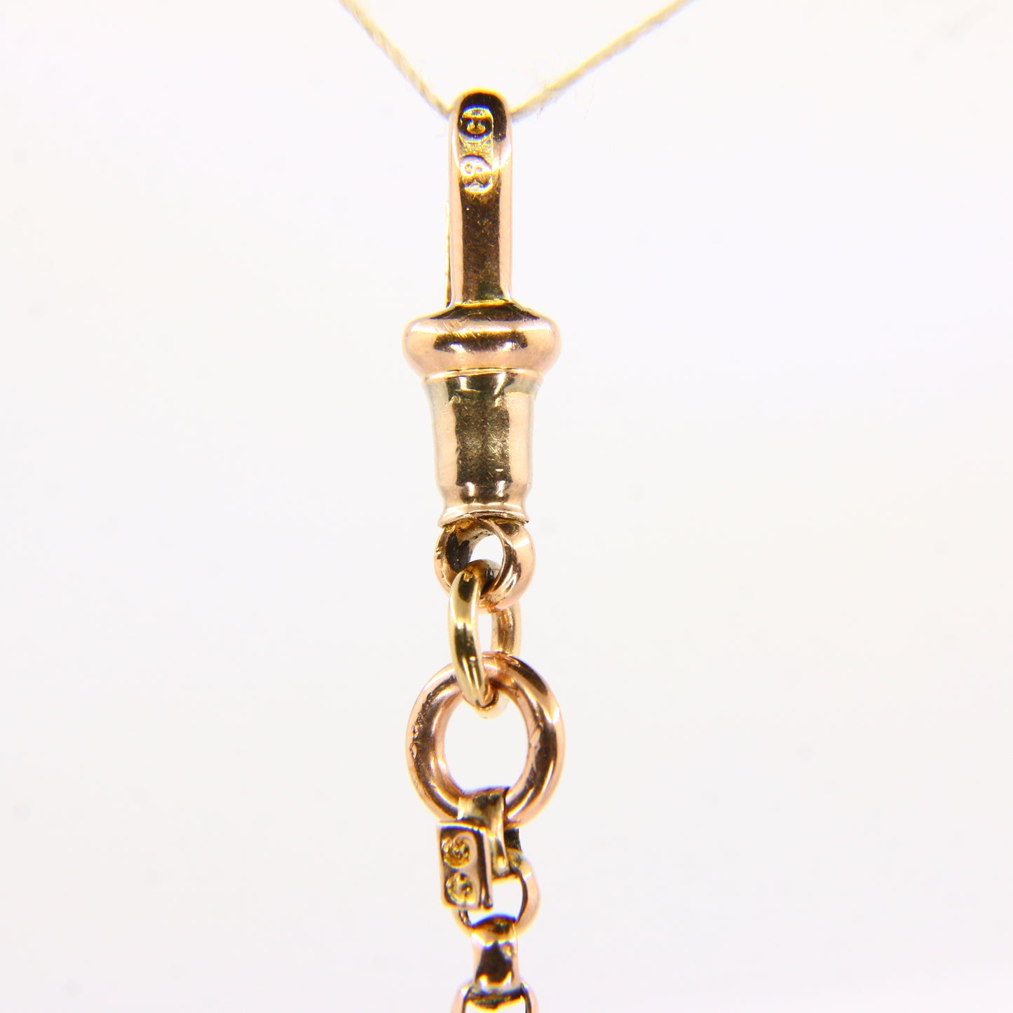 Antique 9ct Gold Albertina Chain 9" with T Bar & Tassel Victorian Bracelet