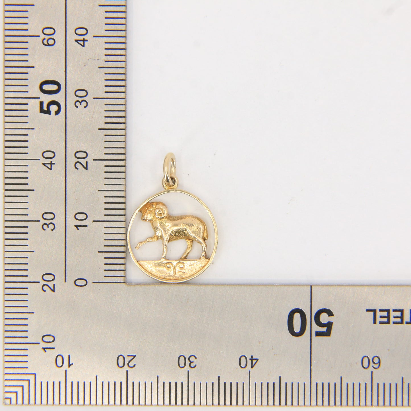 Vintage 9ct Hallmarked Gold Aries Ram Pendant Zodiac Charm Farm Animal Gift