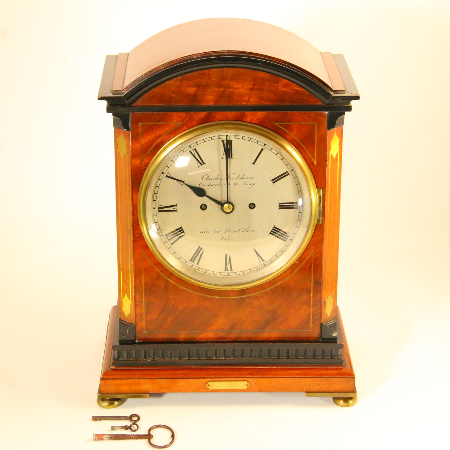 Antique Clock Mahogany Bracket Clock Charles Frodsham of London Circa 1900 Serviced & Running Mantel Clock