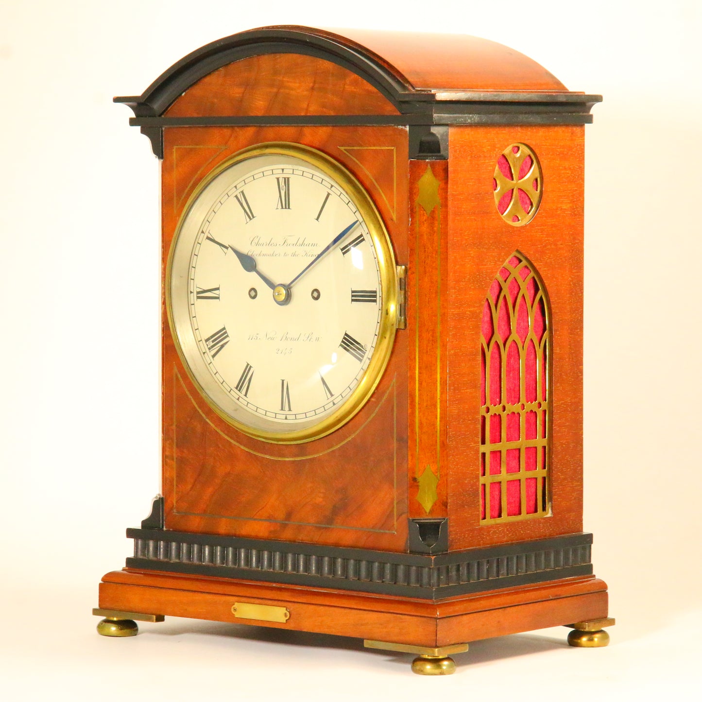 Antique Clock Mahogany Bracket Clock Charles Frodsham of London Circa 1900 Serviced & Running Mantel Clock