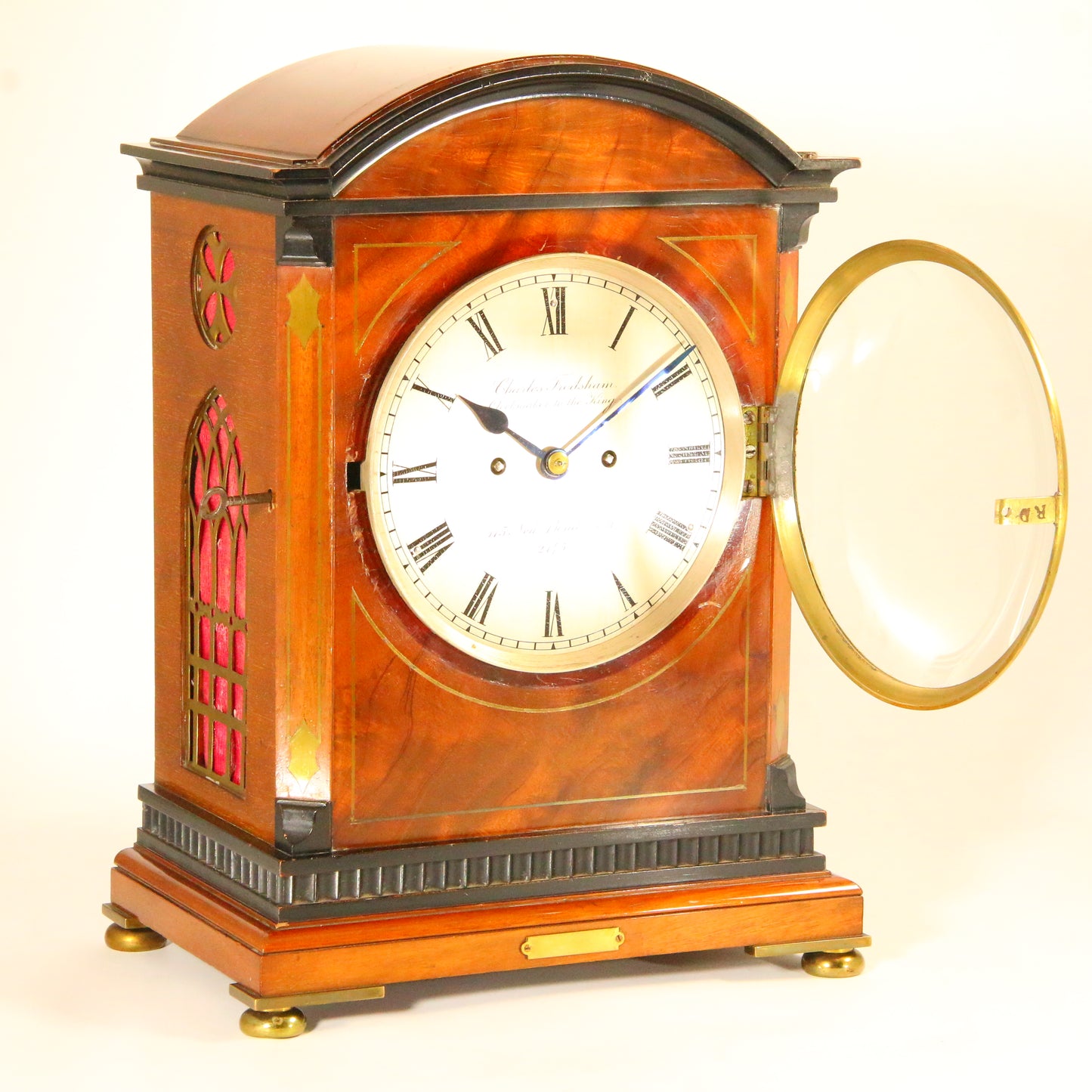 Antique Clock Mahogany Bracket Clock Charles Frodsham of London Circa 1900 Serviced & Running Mantel Clock