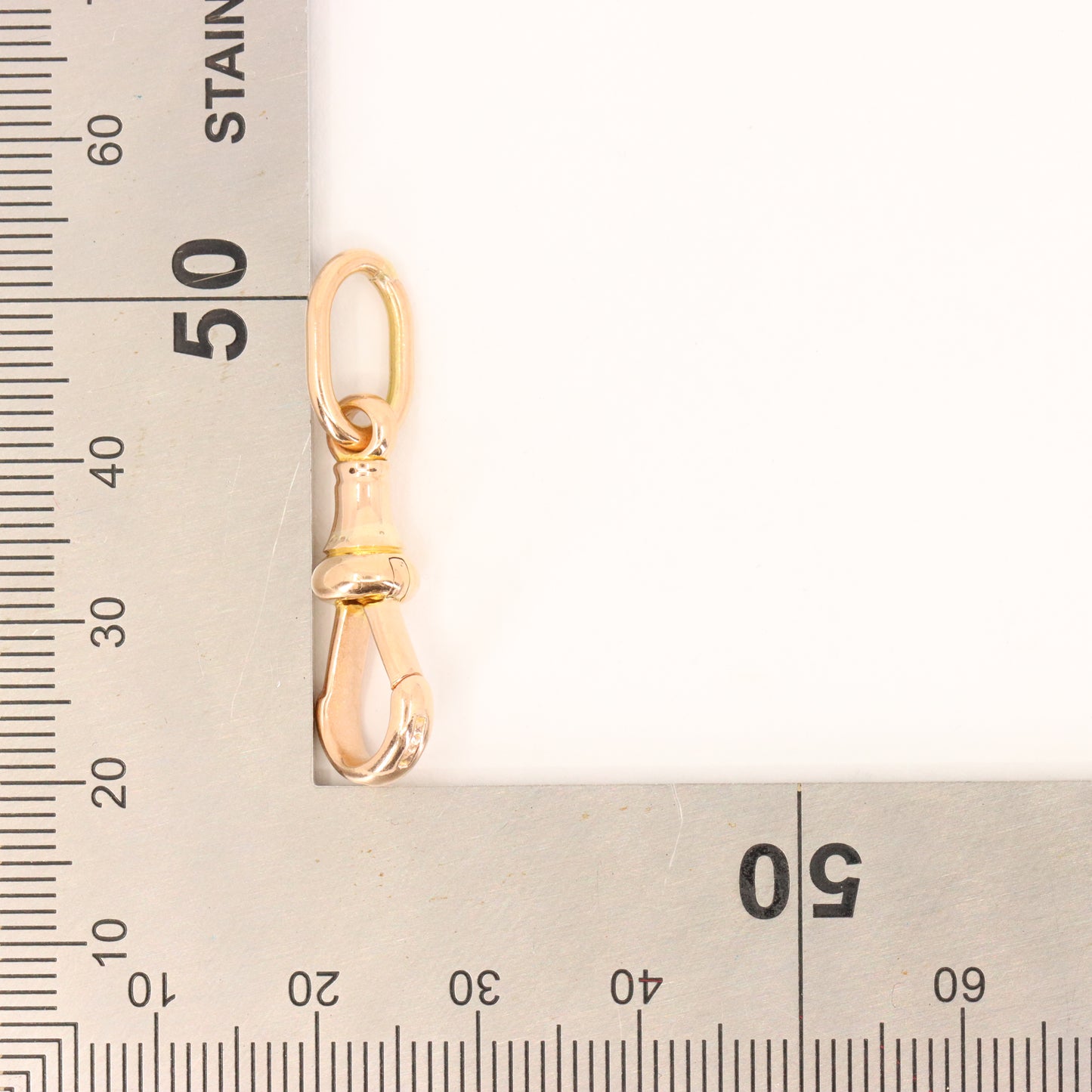 Antique 9ct Rose Gold Hallmarked Dog Clip Clasp Jewellery Finding Charm Clip