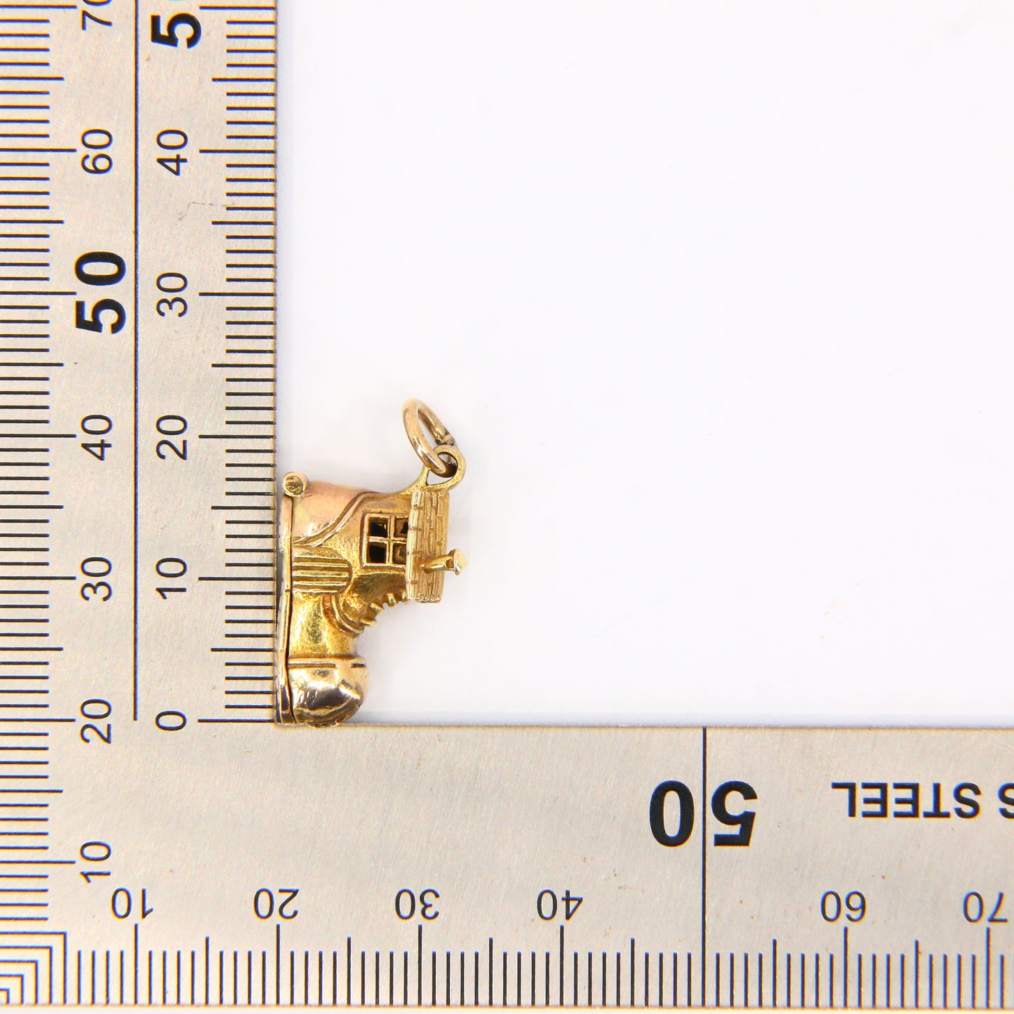 Vintage 9ct Hallmarked Gold George Jensen Shoe House Enamel Charm Pendant