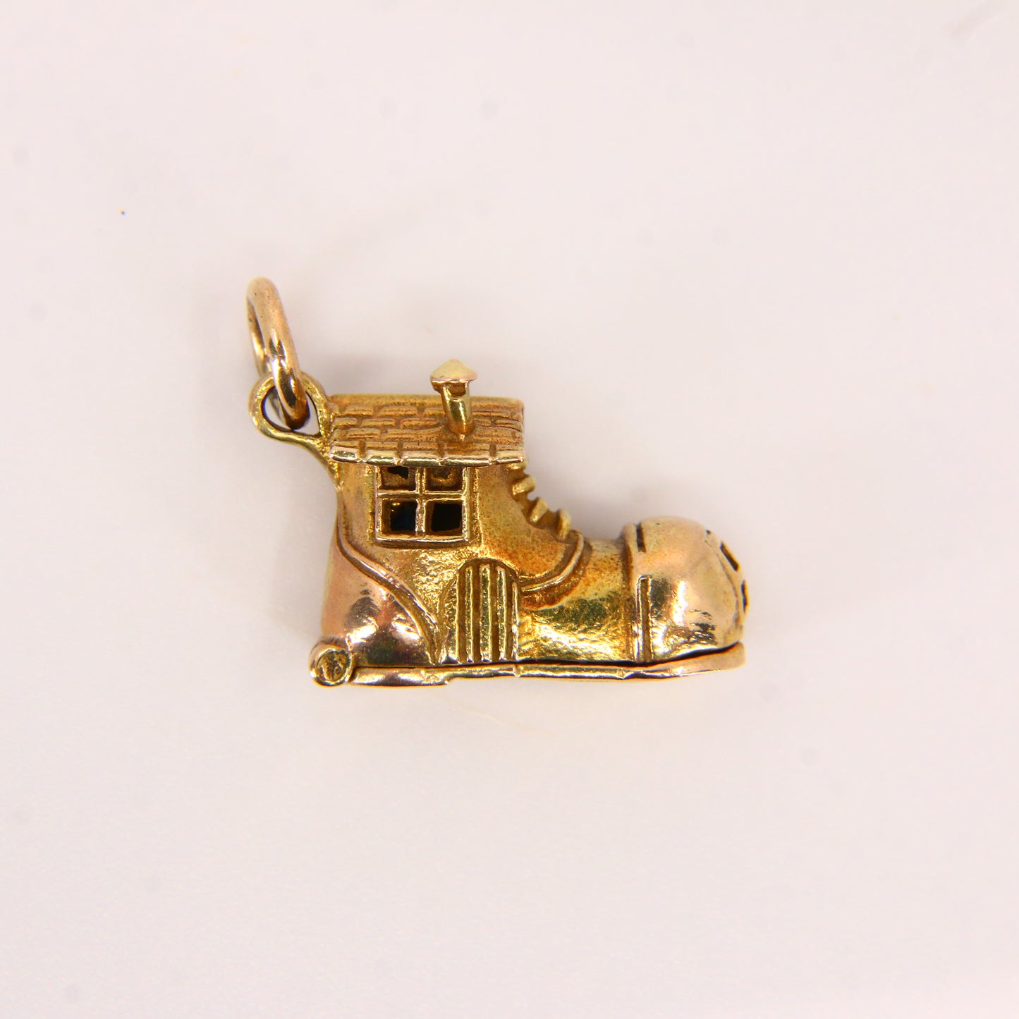 Vintage 9ct Hallmarked Gold George Jensen Shoe House Enamel Charm Pendant