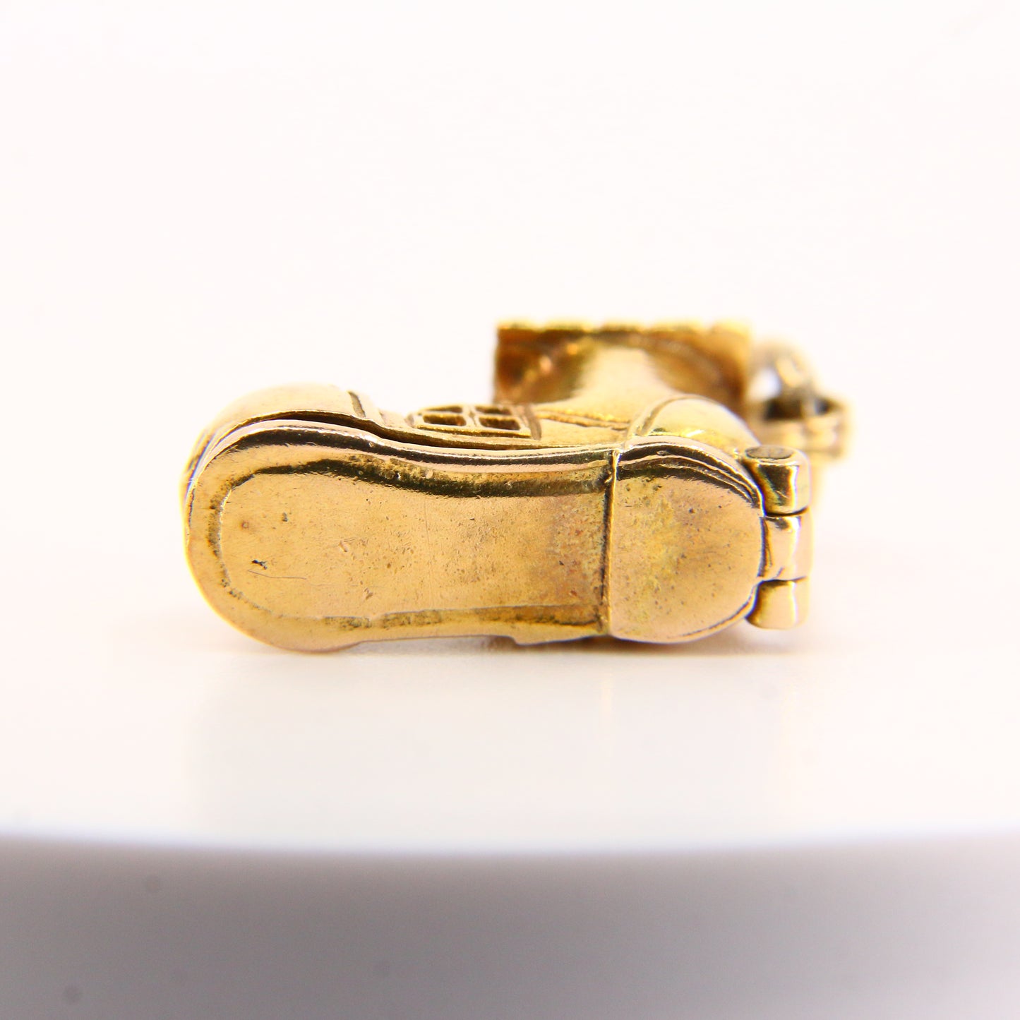 Vintage 9ct Hallmarked Gold George Jensen Shoe House Enamel Charm Pendant